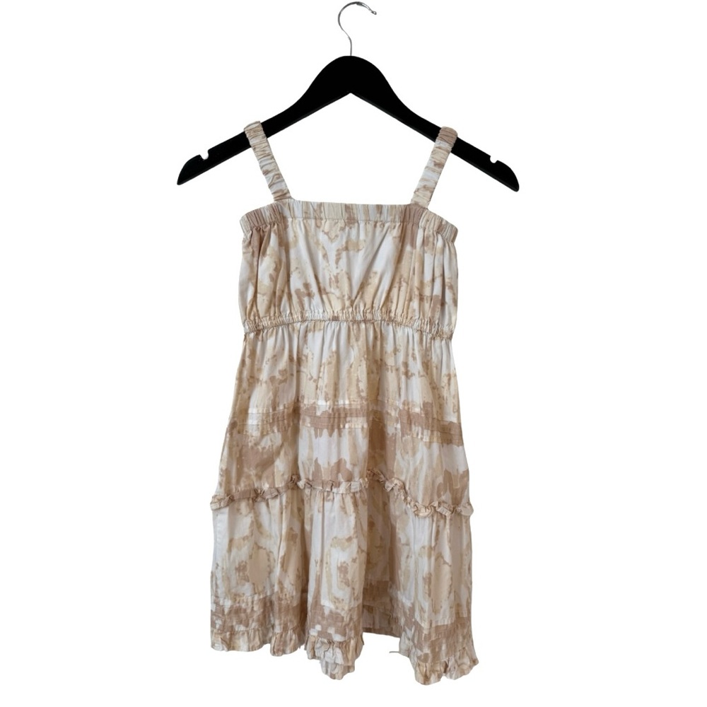 Cleobella Littles Girls 6 Tiered Midi Length Dress Beige Tan Pia Watercolor Boho - Picture 3 of 8
